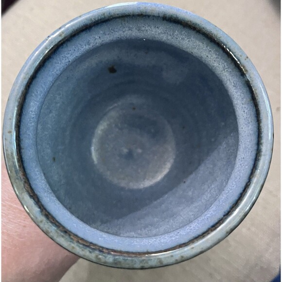 Garry Studio Art Pottery Blue Glazed Chalice Goblet Handmade Cup 7.5 Inches - Picture 8 of 9